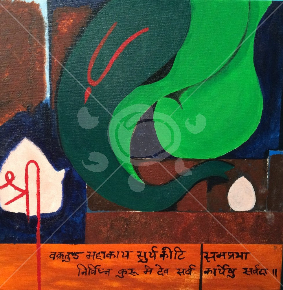 Modern abstract art for Lord Ganesha