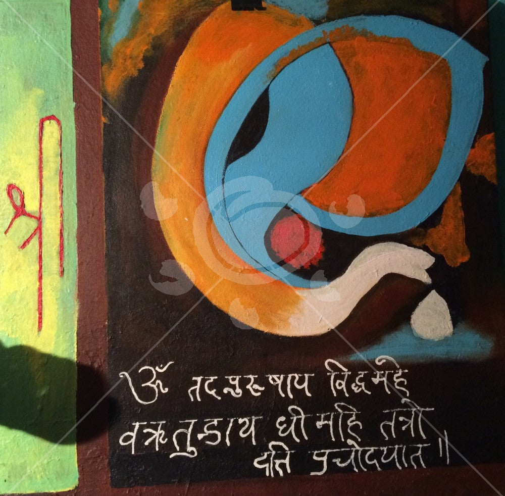 Modern abstract art for Lord Ganesha