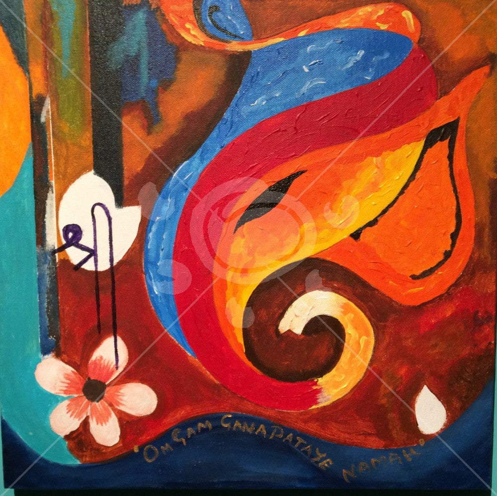 Modern abstract art for Lord Ganesha
