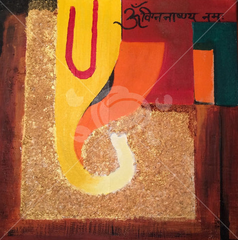 Modern abstract art for Lord Ganesha