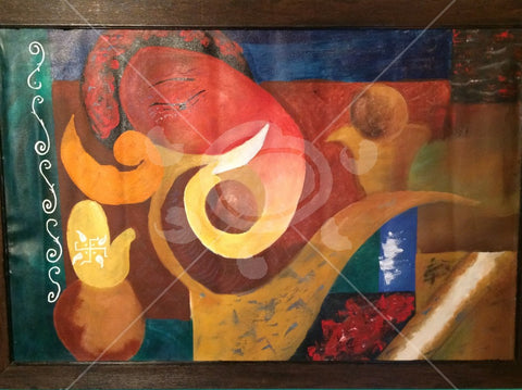 Modern abstract art for Lord Ganesha